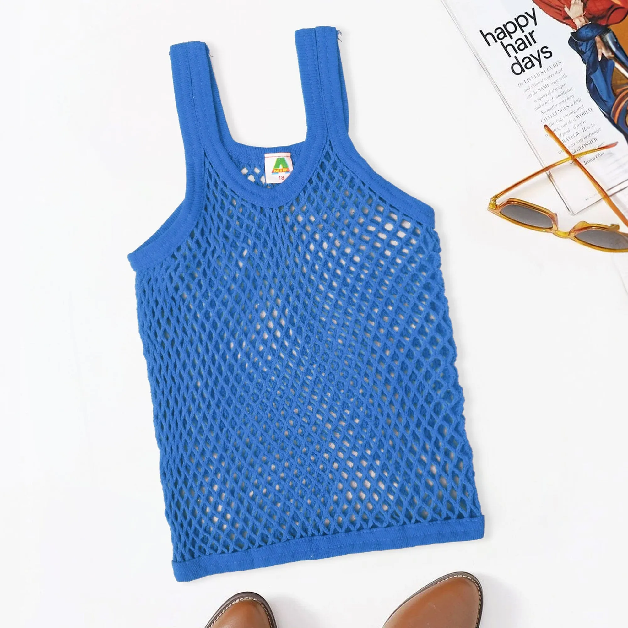 Kid's Knitted Net Sleeveless Sando Vest