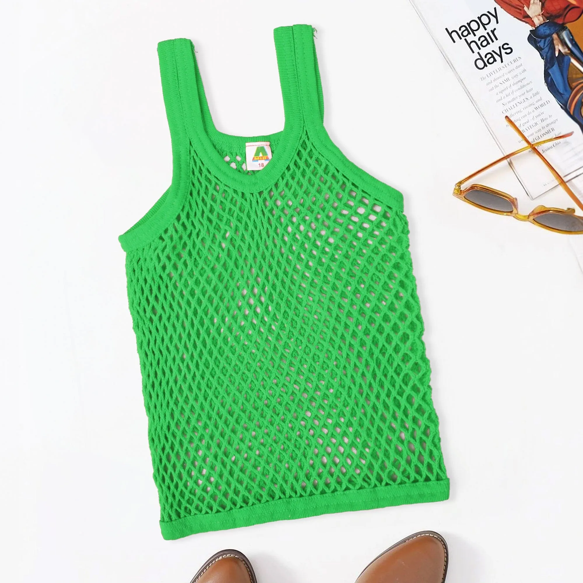 Kid's Knitted Net Sleeveless Sando Vest