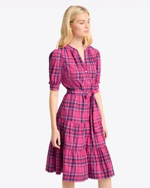 Loretta Shirt Dress in Pink Angie Plaid