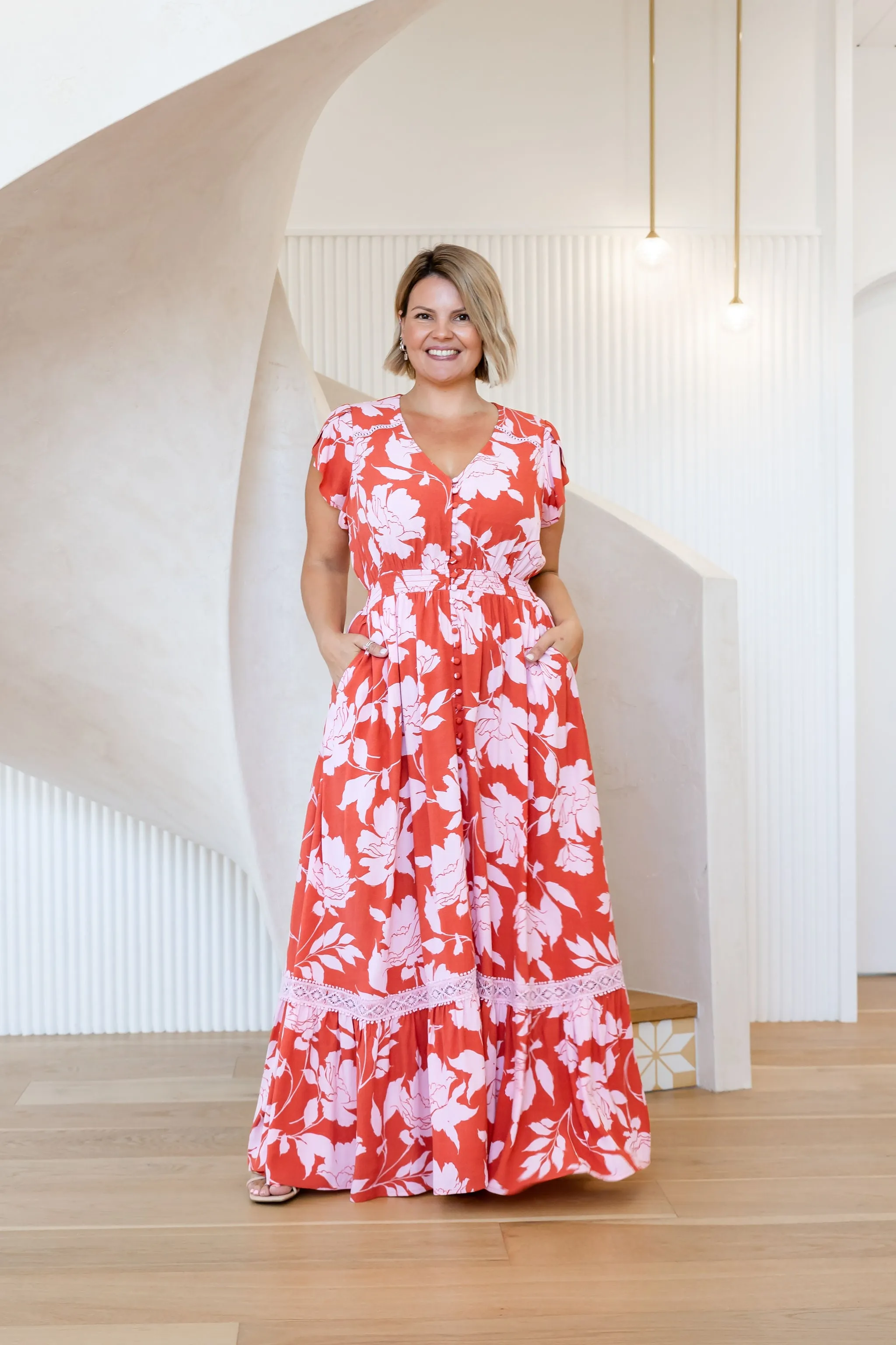 Louisa Maxi Dress in Flores