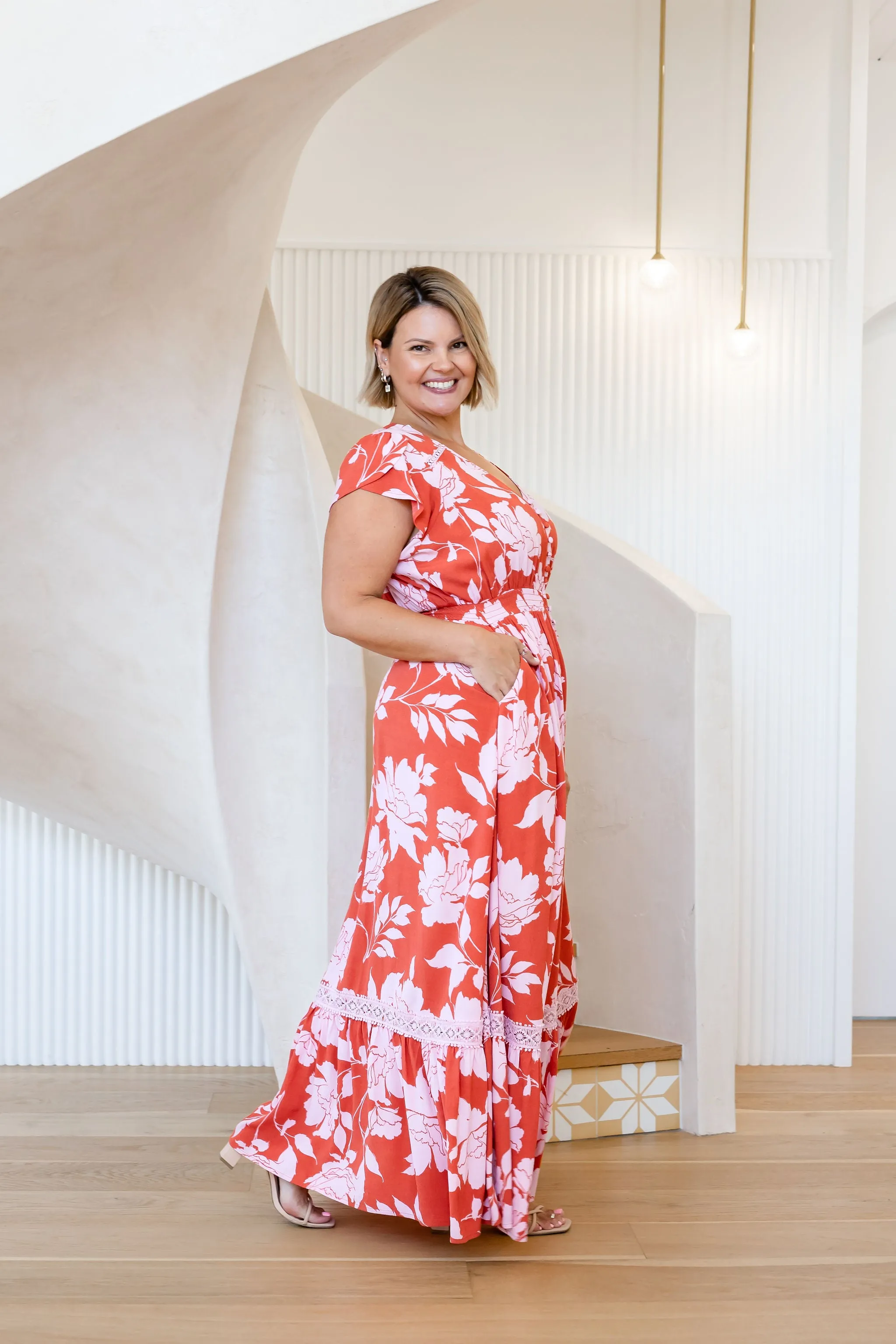 Louisa Maxi Dress in Flores