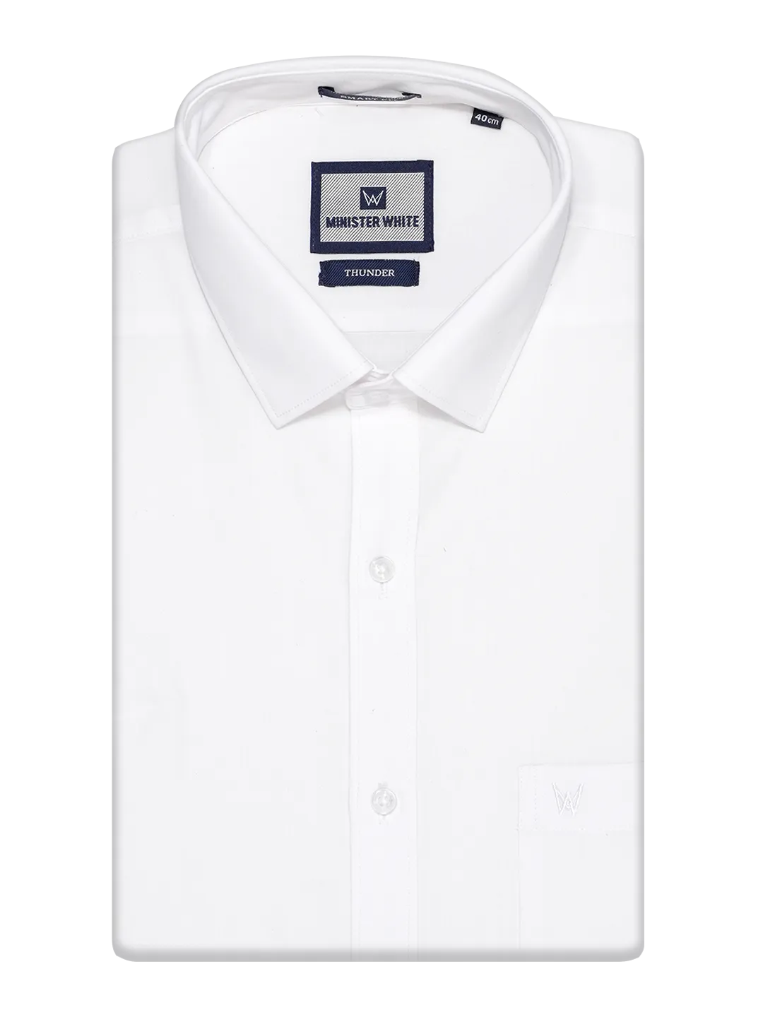 Mens Cotton Smart Fit White Shirt Thunder