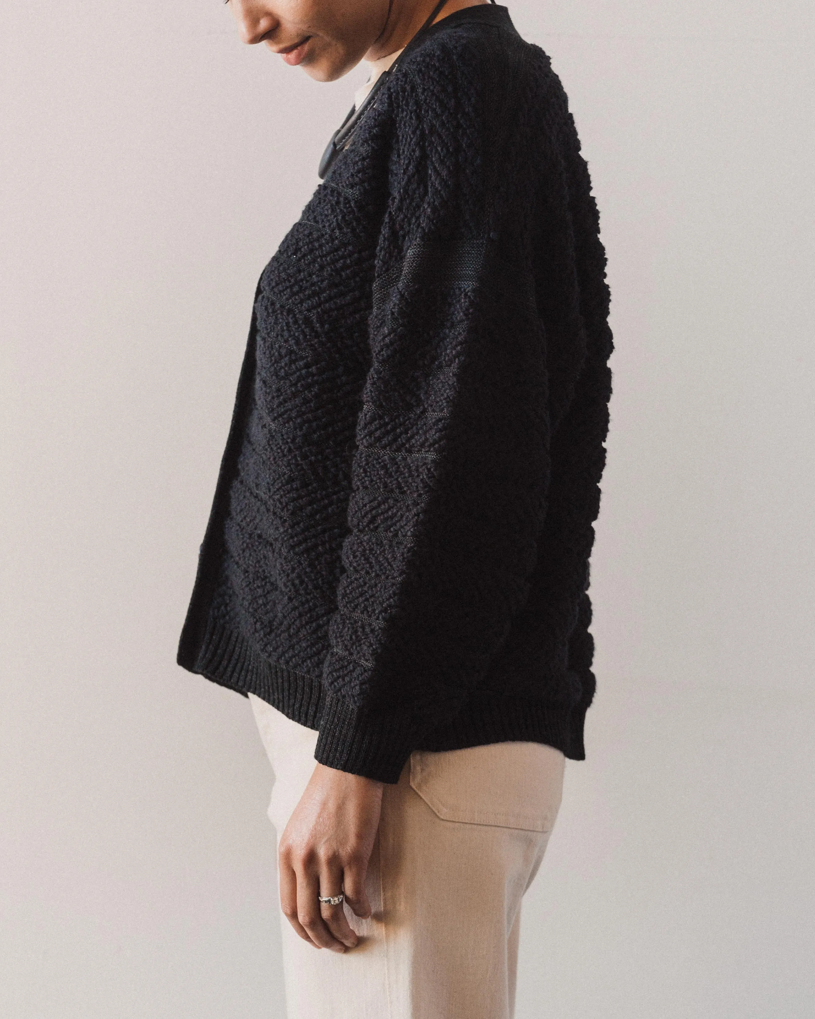 Micaela Greg Loop Cardigan, Melange Black