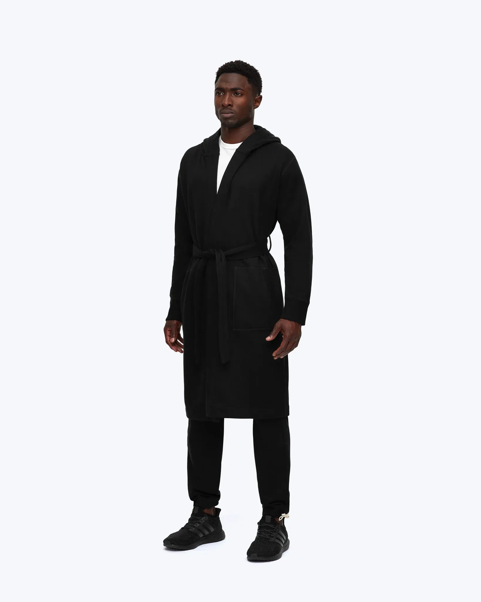 Mid Wt Terry Robe Black