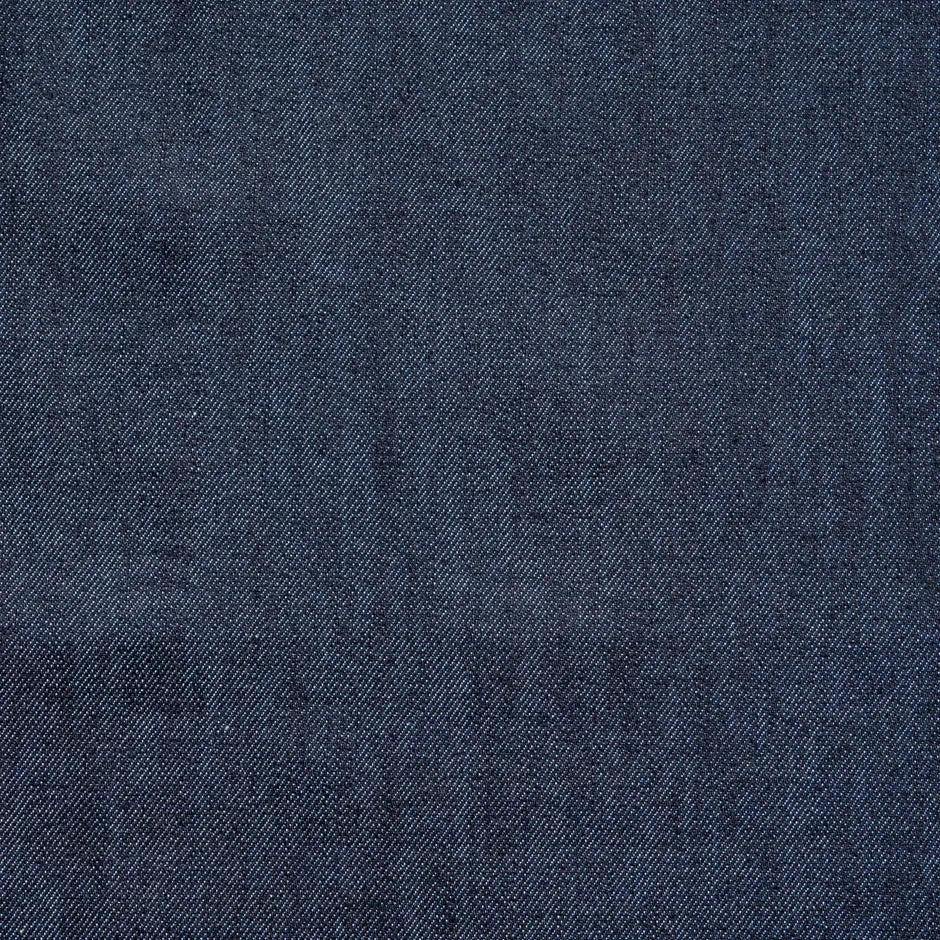 Midnight Blue Unwashed Stretch Cotton Denim