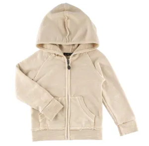 Miki Miette - Boys Indigo Zip Hoodie in Oatmeal