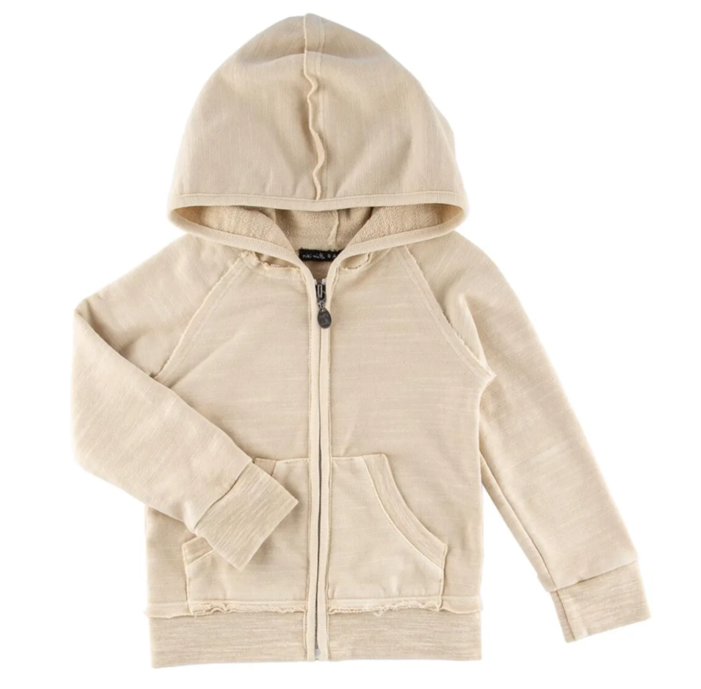 Miki Miette - Boys Indigo Zip Hoodie in Oatmeal