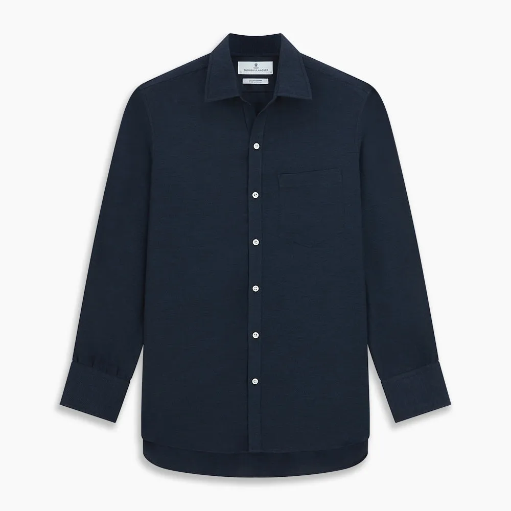 Navy Cotton Cashmere Chelsea Shirt