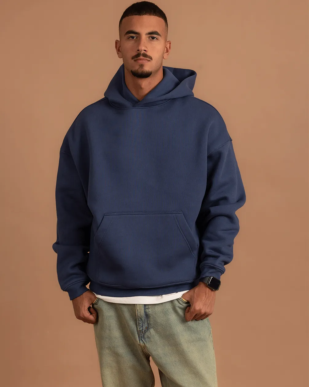 Navy Heavy Boxy Hoodie