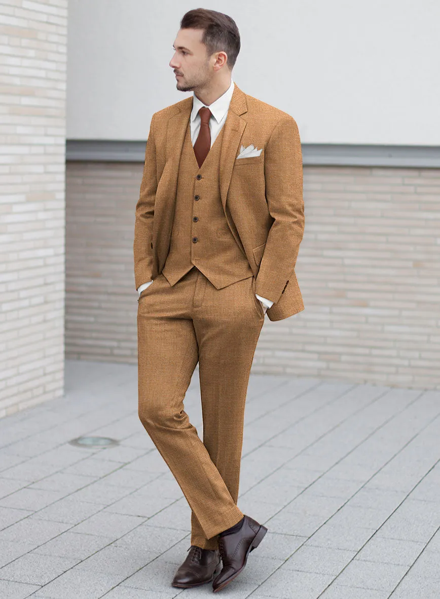 Noble Tan Wool Silk Linen Suit