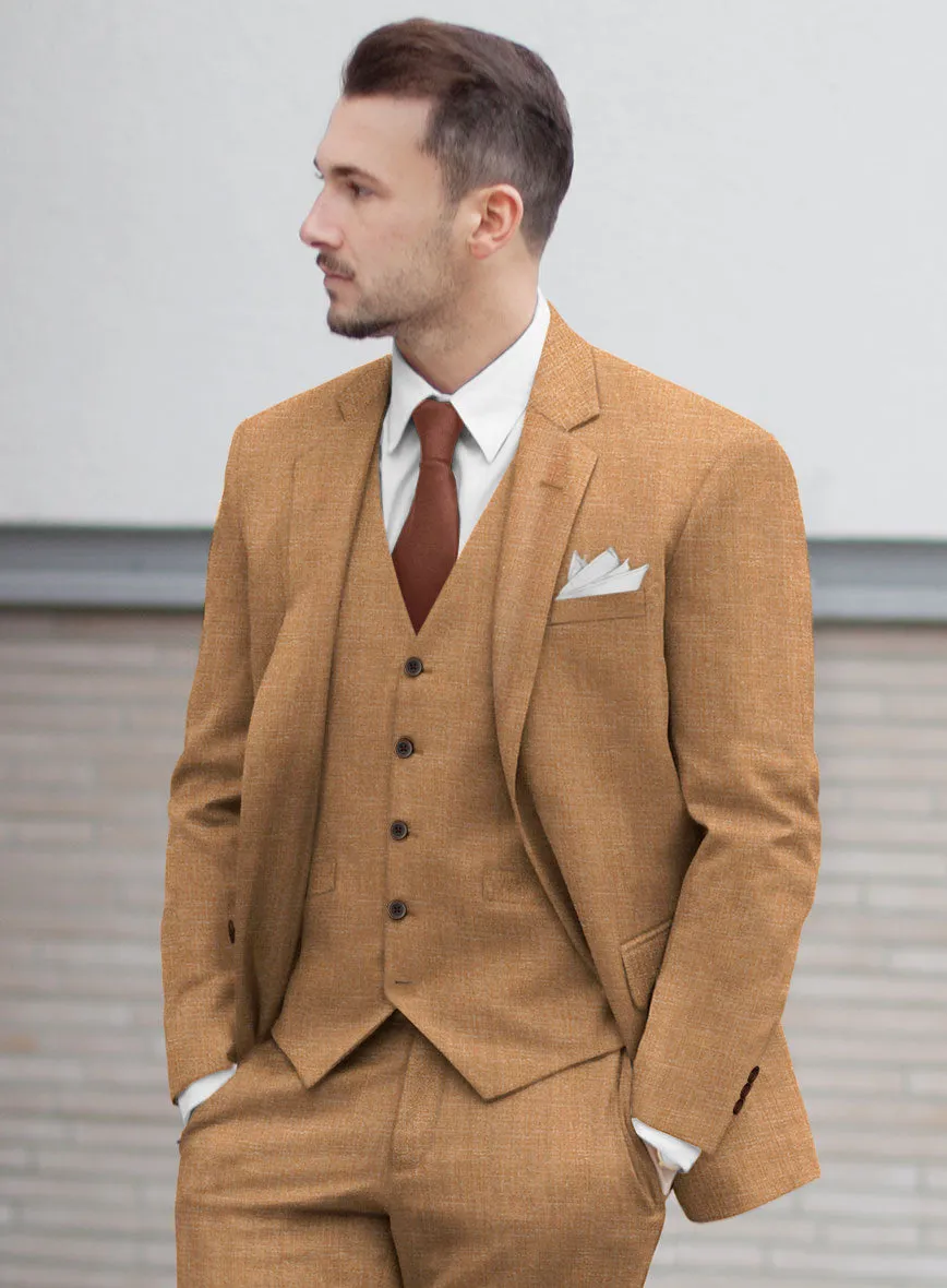 Noble Tan Wool Silk Linen Suit