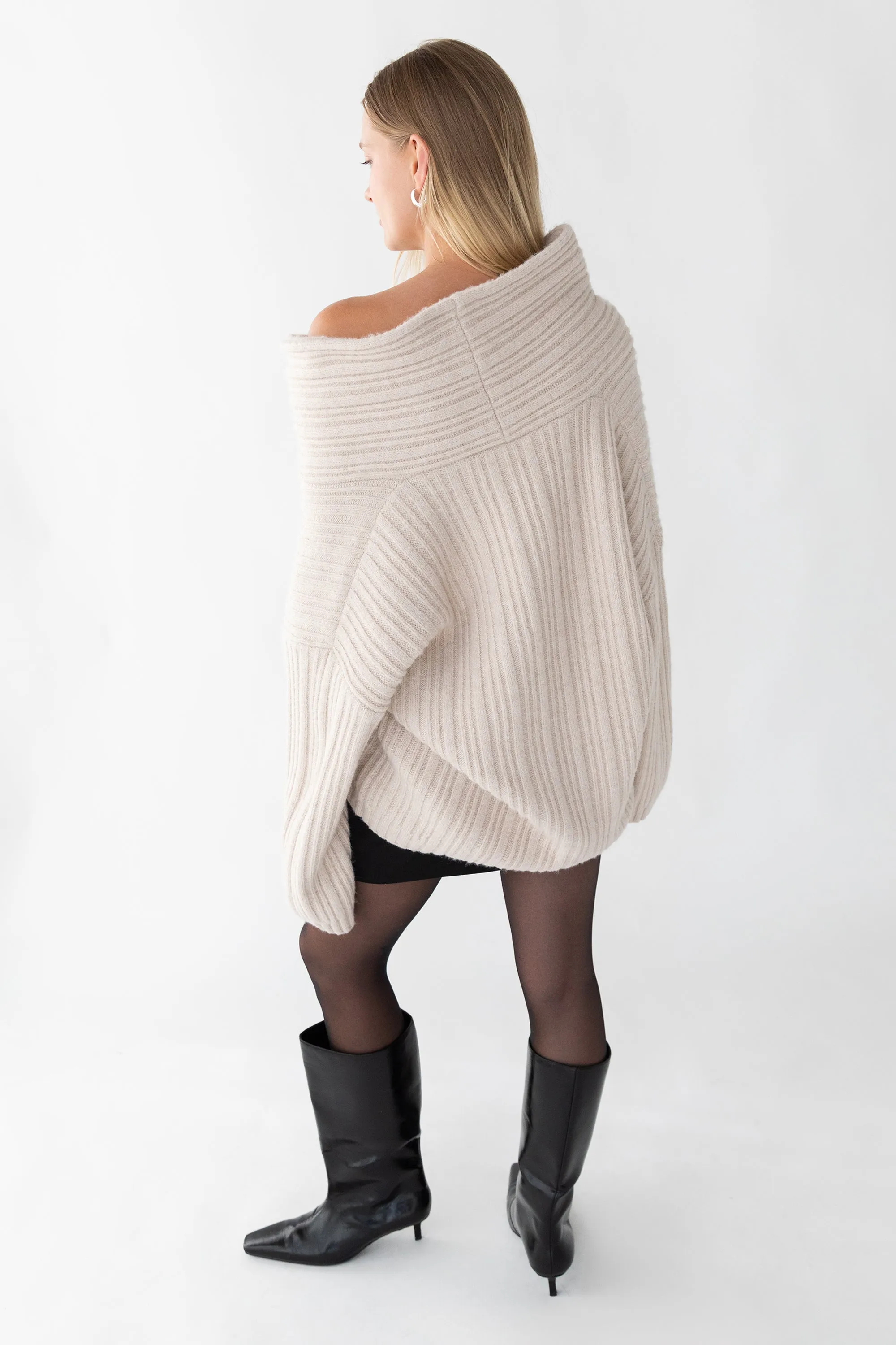 OVERSIZED SLOUCHY OFF THE SHOULDER SWEATER