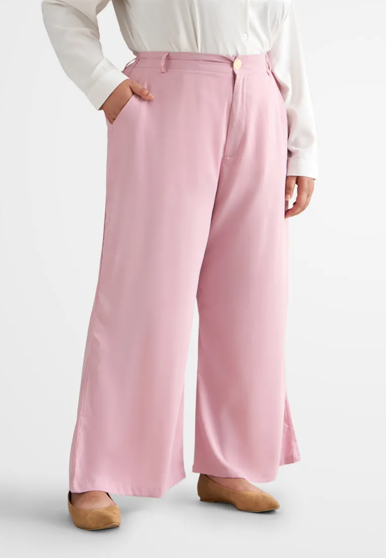 Palmira Smooth Wide Leg Pants - Pink