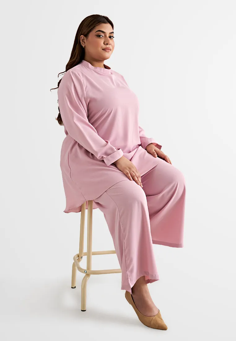 Palmira Smooth Wide Leg Pants - Pink