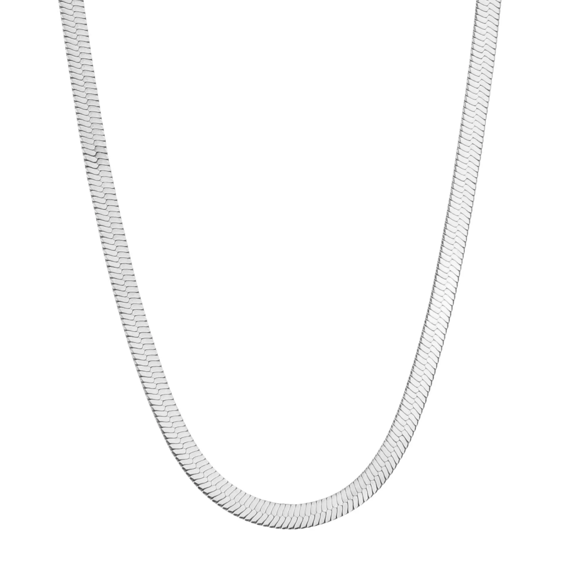 Passion Waterproof 4mm Snake Necklace Silver Plating