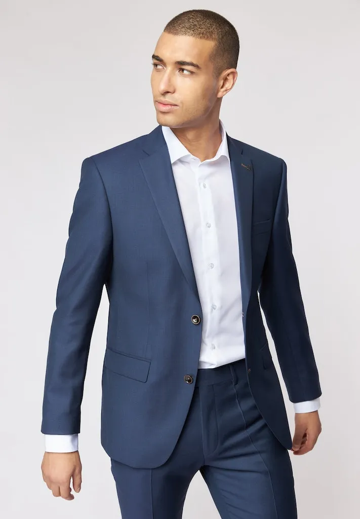 Roy Robson Regular Fit 100% Virgin Wool Suit Jacket - Blue