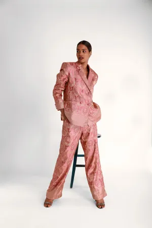 Scarlet Silk Pant Suit In Mauve