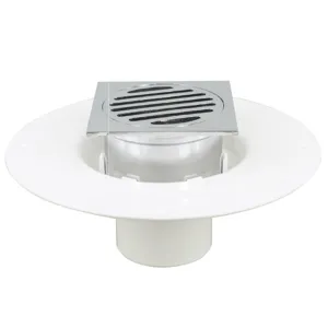 Shower grate for tile over shower base with Puddle Flange