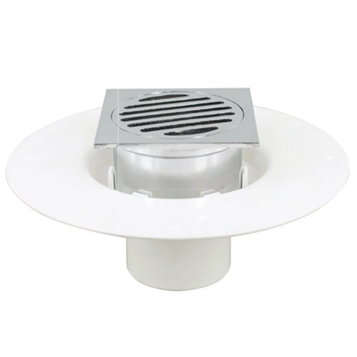 Shower grate for tile over shower base with Puddle Flange