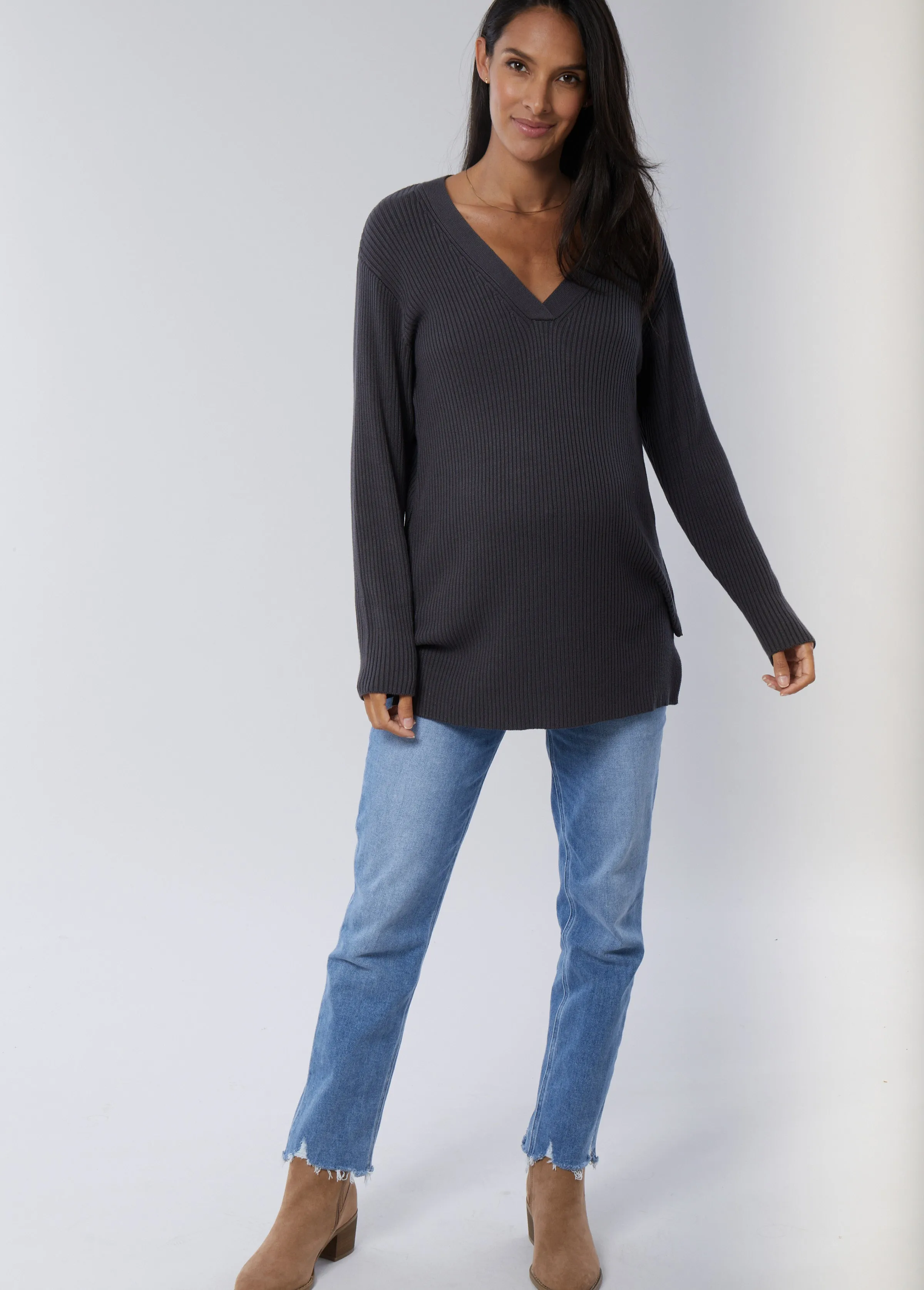 Side Zip Maternity   Nursing Sweater