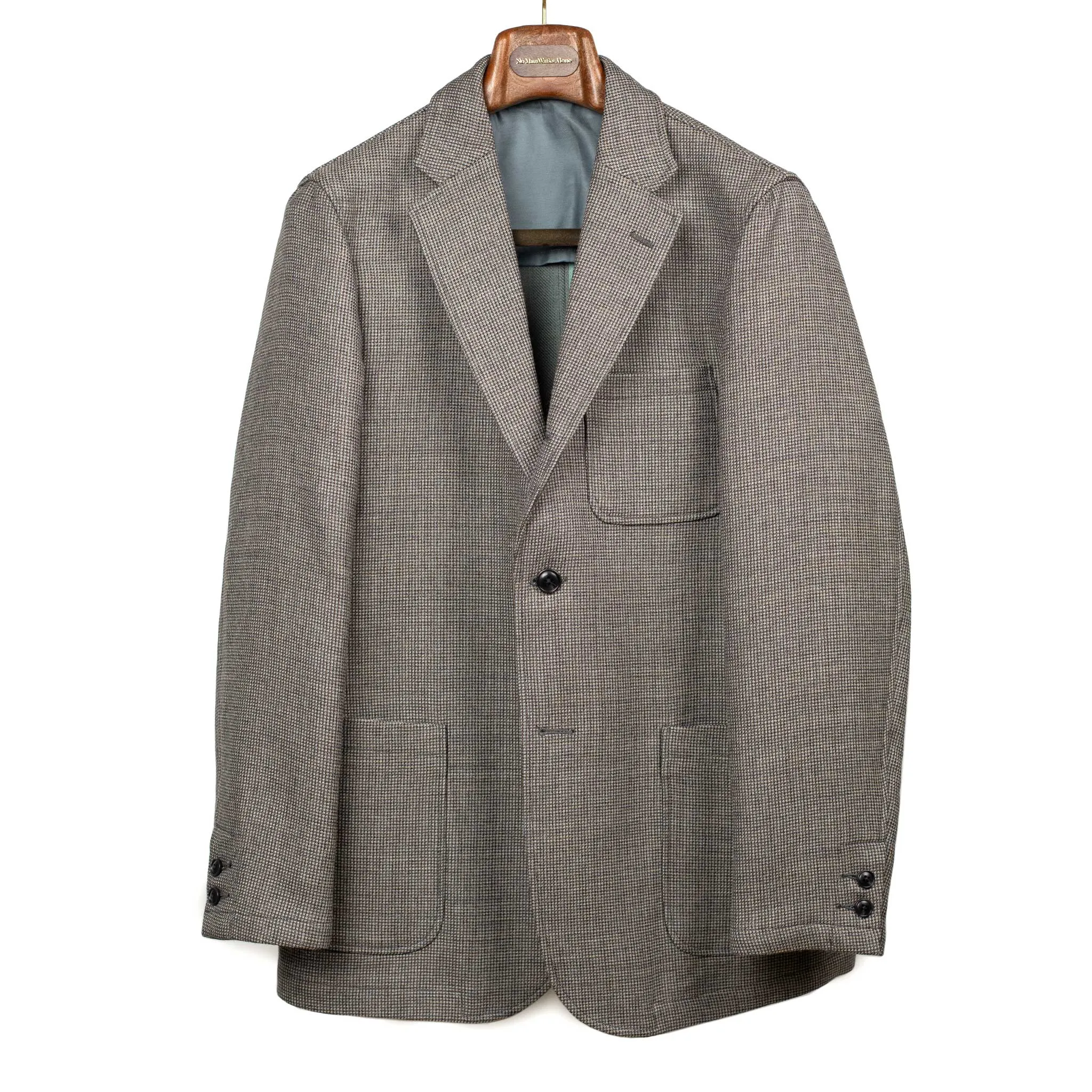 Single-breasted comfort jacket in grey double-cloth twill (separates)