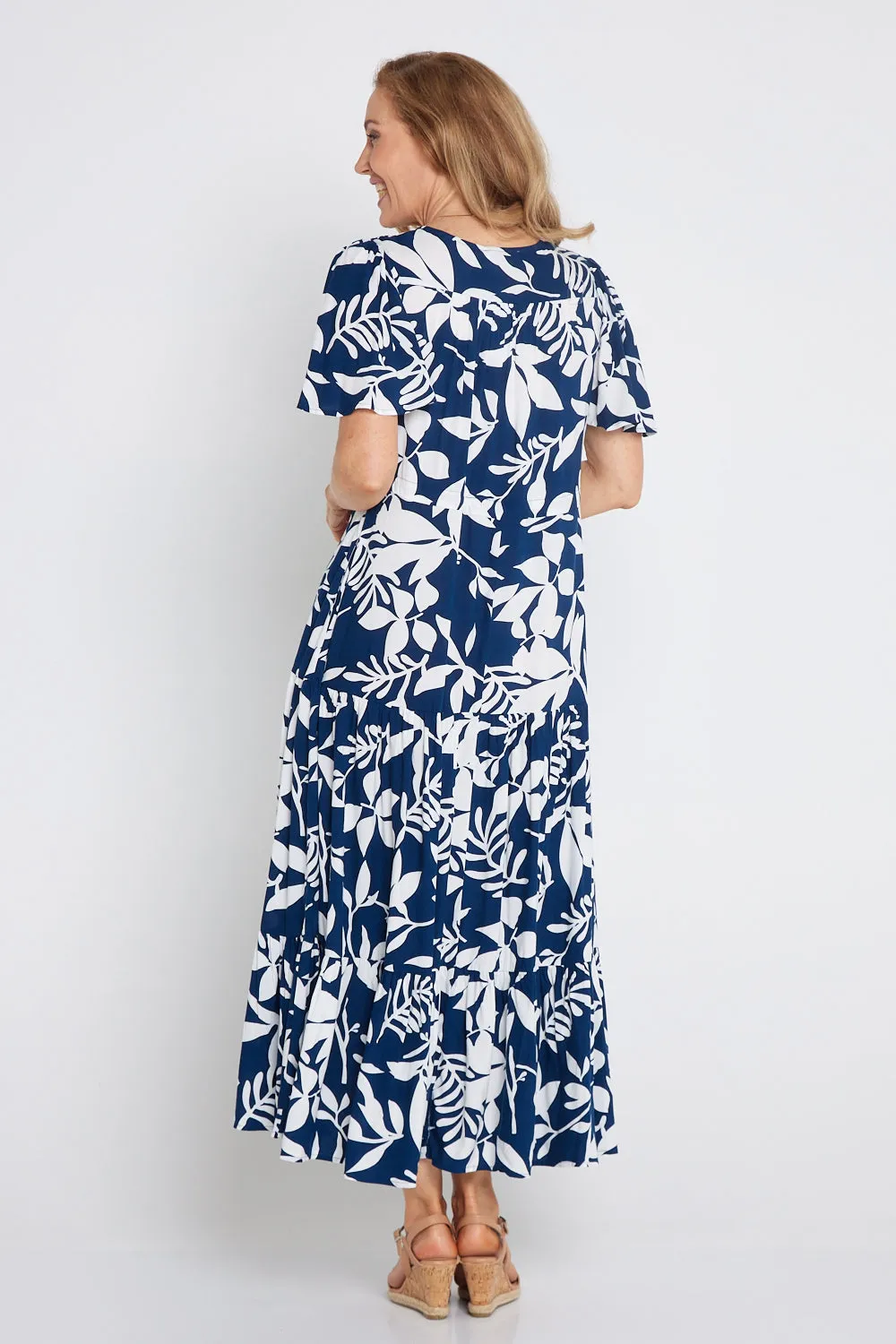 Soraya Dress - Navy Botanical