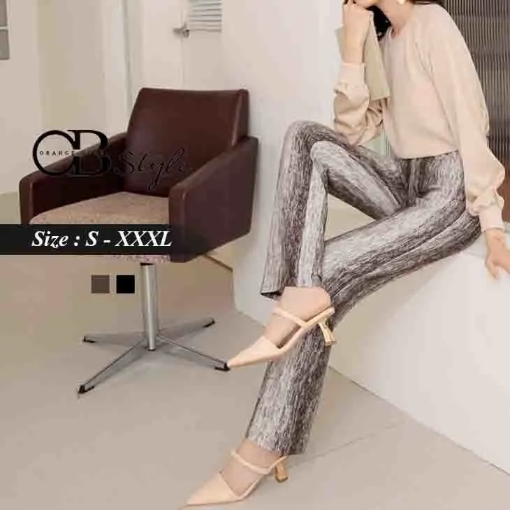 STRETCHABLE KNIT WIDE PANTS