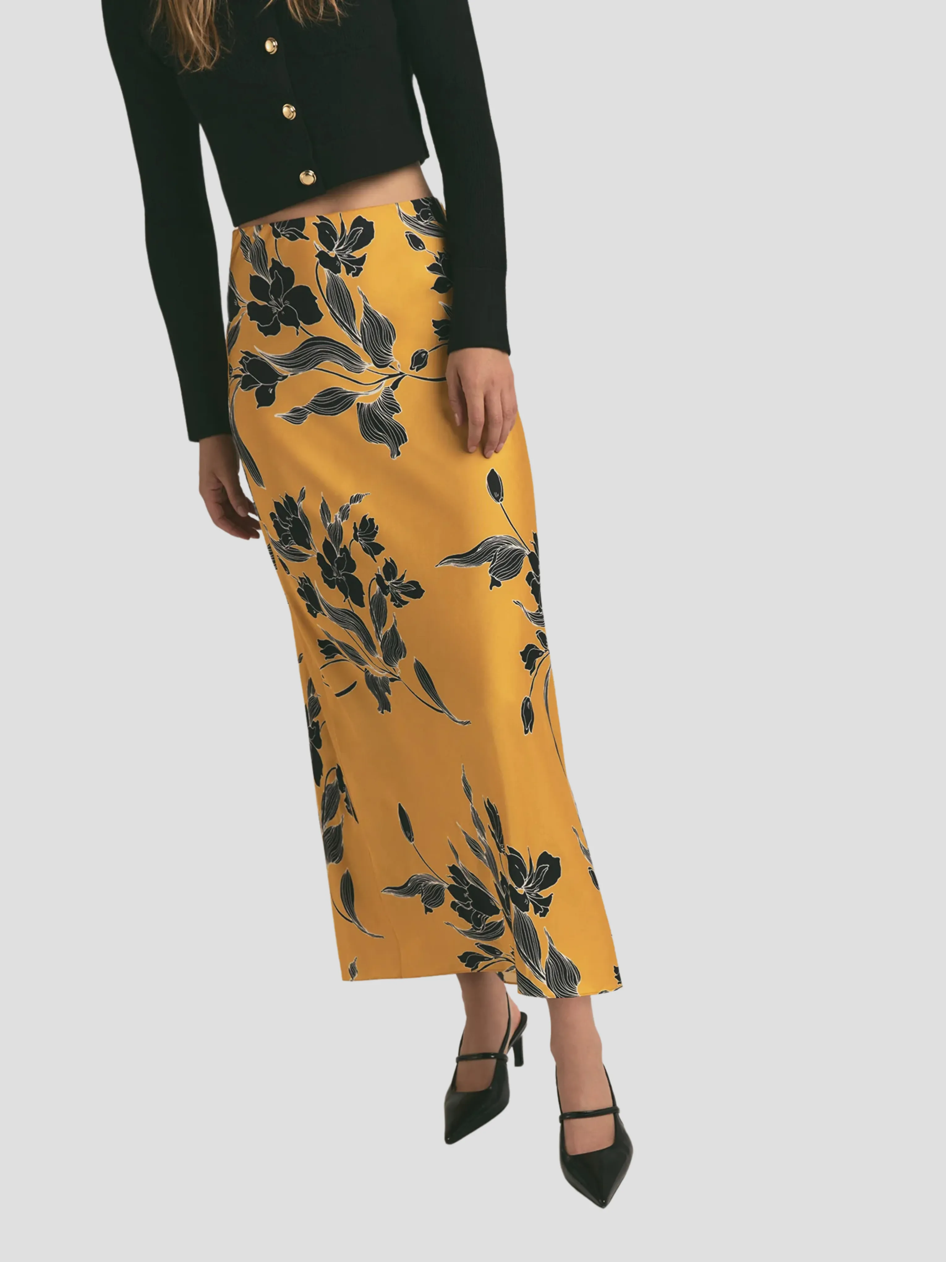 The Favorite Skirt in Yellow Floral