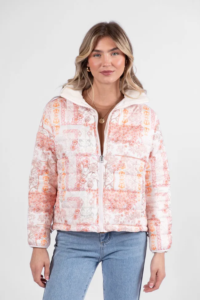 Vail Valley Pink Multi Patch Floral Quilted Zip Up Jacket SALE