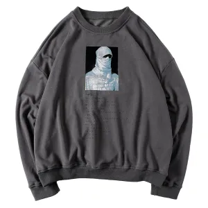 WLS Vintage Masked Boy Print Sweatshirt